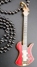 BC Rich Mockingbird colar baixo guitarra arma corrente de metal novo pingente berloque vermelho comprar usado  Enviando para Brazil