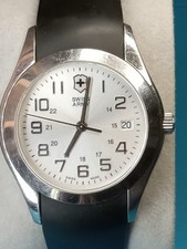 Vintage Masculino Victorinox 38mm ALLIANCE Safira Mostrador Branco Data Pulseira de Borracha 24660 comprar usado  Enviando para Brazil