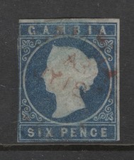 Gambia 1874 blu usato  Spedire a Italy