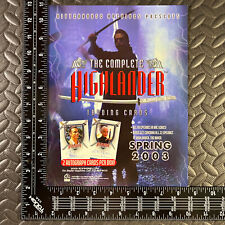 RITTENHOUSE 2003 HIGHLANDER TV CARTÕES COMERCIAIS FOLHETO FRENTE E VERSO ANÚNCIO PROMOCIONAL FOLHA DE VENDA comprar usado  Enviando para Brazil