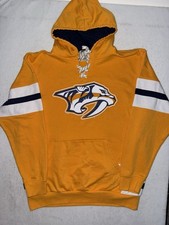 Moletom com capuz Nashville Predators masculino grande amarelo bordado lã ÓTIMO, usado comprar usado  Enviando para Brazil