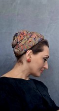 Antigo Chapéu "turbante" icônico novo visual meados da década de 1950 multicolorido!!! Excelente estado! comprar usado  Enviando para Brazil