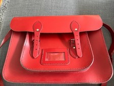 Red leather satchel for sale  LEEDS