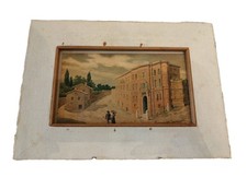 Acquarello antico palazzo usato  Italia