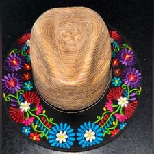 NOVO Chapéu Feminino Artesanal Bordado Floral Feito no México TAMANHO ÚNICO comprar usado  Enviando para Brazil