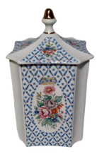 Jarro de porcelana português com tampa dos anos 1960–70 com padrão floral – 16 cm, usado comprar usado  Enviando para Brazil