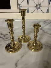 Three brass candle for sale  Huntington