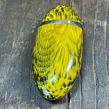 Encendedor de gas de lujo vintage enchapado en tono plateado color amarillo y negro abatible segunda mano  Embacar hacia Mexico