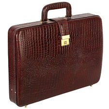 Croco leather briefcase d'occasion  Expédié en Belgium