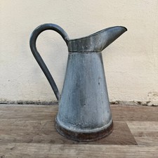 Jarro de zinco galvanizado francês antigo jardim cinza água 11 3/4" 0510231, usado comprar usado  Enviando para Brazil