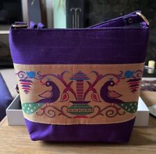 Purple silk handbag for sale  OTLEY