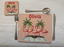 Personalised flamingo placemat for sale  LANCING
