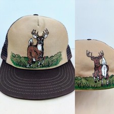 Chapéu caminhoneiro vintage feito nos EUA caça veado back hit boné pai novo em folha, usado comprar usado  Enviando para Brazil