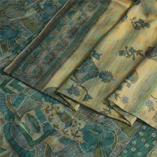 Usado, Tecido para artesanato de feltro vintage Sânscrito Sarees seda pura acolchoado estampado sari comprar usado  Enviando para Brazil