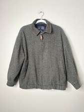 Casaco bombardeiro grande masculino xadrez de lã vintage Aviator International Houndstooth Preppy, usado comprar usado  Enviando para Brazil