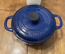 Forno holandês de ferro fundido esmaltado Tramontina 5,5 qt. Cor azul escuro comprar usado  Enviando para Brazil