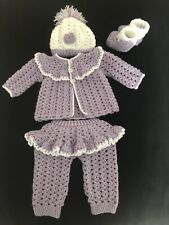 Feito À Mão Crochê aquecido e confortável 0-6 Meses Roupas De Bebê Menina comprar usado  Enviando para Brazil