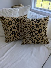 Travesseiros cheios de penas de pato com estampa de leopardo Wamsutta 19x19 polegadas comprar usado  Enviando para Brazil