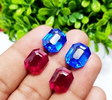 Pedra preciosa solta octógono azul natural safira e rubi 10 a 10 quilates 4 peças comprar usado  Enviando para Brazil