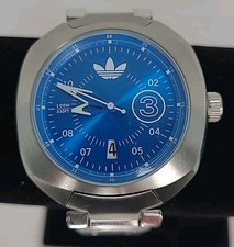 Relógio masculino Adidas mostrador azul aço inoxidável resistente à água 100m/330 pés H1371, usado comprar usado  Enviando para Brazil