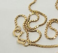 Autêntico colar de corrente caixa de ouro amarelo sólido 14K 0,55 mm-0,9 mm todos os tamanhos 16"-24" comprar usado  Enviando para Brazil
