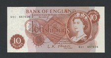 Nota de 10 xelins 1961 O'Brien K01-ÚLTIMAS NOTAS B286 do BANCO DA INGLATERRA comprar usado  Enviando para Brazil