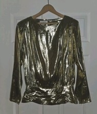 Antigo Blusa Lloyd Williams dourada metálica tamanho 12 década de 1980 festa brilhante retrô comprar usado  Enviando para Brazil