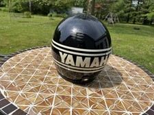 Capacete vintage Team YAMAHA motocicleta rosto aberto preto e branco - 7 3/4 comprar usado  Enviando para Brazil