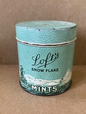 Vintage Loft's Snow Flake Mints 1/2 LB Ship & Iceberg Litho Tin, Tindeco, 3,75"H comprar usado  Enviando para Brazil