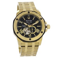 Bulova Marine Star relógio automático masculino ouro PVD aço inoxidável 98A273 comprar usado  Enviando para Brazil
