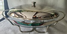 Suporte e tampa de aço inoxidável para servir buffet de vidro MARINEX 16,75"Lx9"Wx7,5"T 3Q K, usado comprar usado  Enviando para Brazil