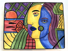 MUZEUM PICASSO Inspirado Cubista Modernista PRATO/DECORAÇÃO DE PAREDE 13" X 10" Perfeito Estado comprar usado  Enviando para Brazil