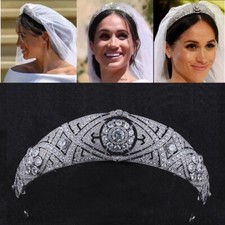 Luxo All CZ Meghan Casamento Rainha Mary Bandeau Tiara Coroa Zircônia Cúbica comprar usado  Enviando para Brazil