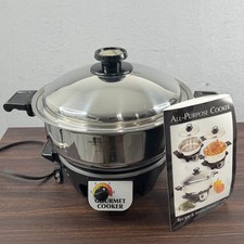 Olla de cocción lenta eléctrica KITCHEN CRAFT 6 cuartos de galón de acero inoxidable con tapa base manual segunda mano  Embacar hacia Mexico