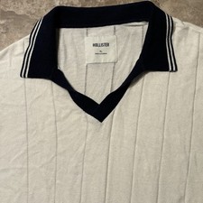 Camisa polo masculina Hollister XL branca manga curta malha texturizada colarinho Johnny comprar usado  Enviando para Brazil