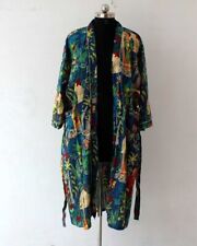Kimono largo de algodón con estampado Frida Kahlo, bata de baño vintage hecha a mano india segunda mano  Embacar hacia Mexico