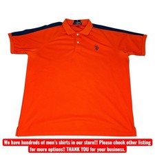 Camisa polo masculina EUA Assn XL laranja azul golfe desempenho manga curta casual comprar usado  Enviando para Brazil