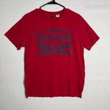 Camiseta Levi's Masculina Grande Vermelha Gráfica Logotipo Original Rebitado Algodão Casual comprar usado Camiseta Levi's Masculina Grande Vermelha Gráfica Logotipo Original Rebitado Algodão Casual comprar usado  Enviando para Brazil