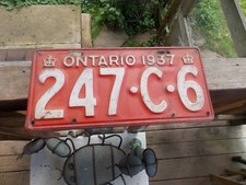 1937 ontario license for sale  South New Berlin