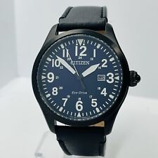 Citizen Garrison Eco-Drive relógio militar masculino couro preto 41mm BM6835-15E, usado comprar usado  Enviando para Brazil