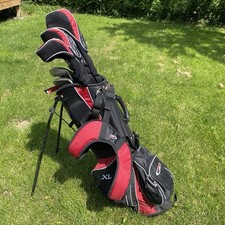 Conjunto masculino canhoto golfe TOP FLITE XL 12 tacos vermelho preto bolsa de suporte 6 div ombro st comprar usado  Enviando para Brazil