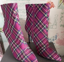 Pink tartan boots for sale  GARNDOLBENMAEN