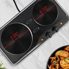Cooktop elétrico de bancada queimador duplo 1700W placa quente, placas de 7,25" e 6,10" comprar usado Cooktop elétrico de bancada queimador duplo 1700W placa quente, placas de 7,25" e 6,10" comprar usado  Enviando para Brazil
