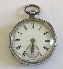 Antigo relógio de bolso inglês prata esterlina alavanca fusível chave vento 1890 WGH comprar usado  Enviando para Brazil