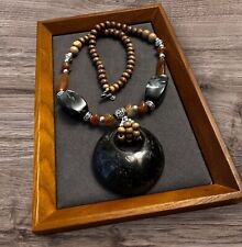 Vintage necklace wooden for sale  BLAENAU FFESTINIOG