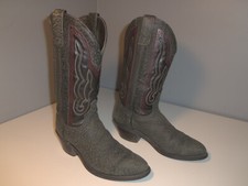 Botas de caubói femininas Texas Boot Company 7870 couro preto vermelho costurado tamanho 8 D comprar usado  Enviando para Brazil