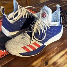 Tênis de basquete masculino Adidas James Harden Vol 2 EUA tamanho 10 branco azul vermelho comprar usado  Enviando para Brazil