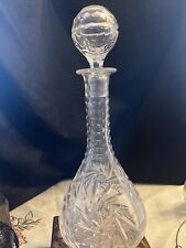 Decantador de licor vintage de vidro corte cristal cata-vento utensílios de bar de vinho 14,5" entalhe pescoço comprar usado  Enviando para Brazil