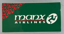 Logotipo adesivo de companhia aérea Manx Airlines em etiqueta verde vintage original Ilha de Man  comprar usado  Enviando para Brazil