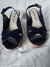 Navy patent slingback for sale  WALSALL